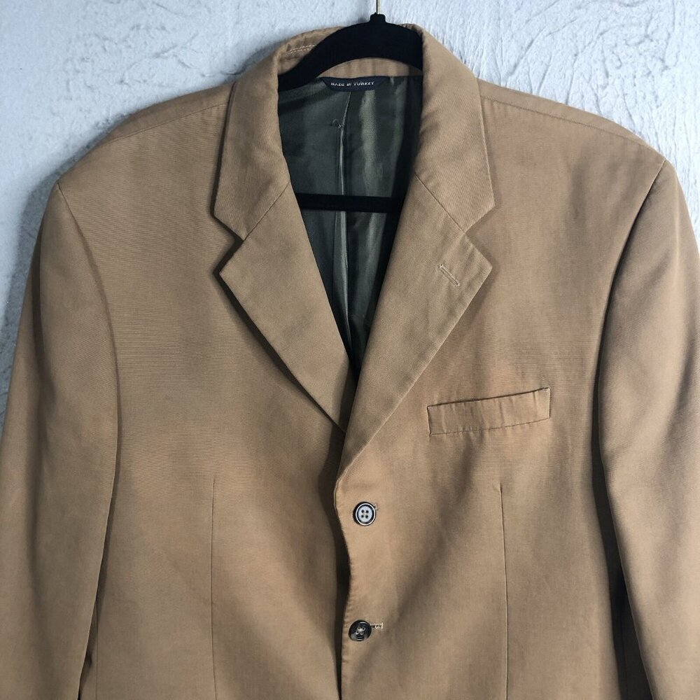 Banana Republic Men 44R Sport Coat Blazer Three Button Brown Cotton Preppy - Picture 15 of 16